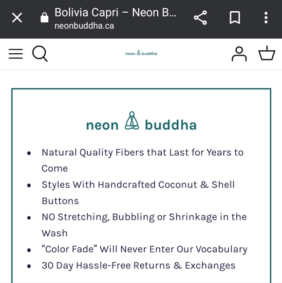 Neon Buddha 100% Cotton Cropped Pants - Picture 9 of 10